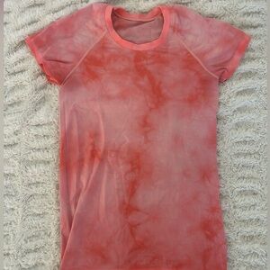 lululemon athletica Red Tie-Dye Short Sleeve Tee